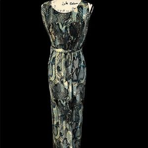 Marisa Kenson Snakeskin print cut out  maxi dress NWT $115